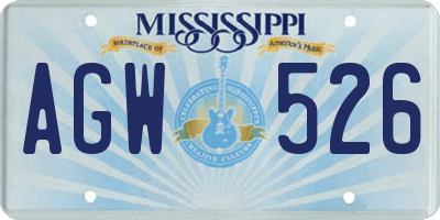 MS license plate AGW526