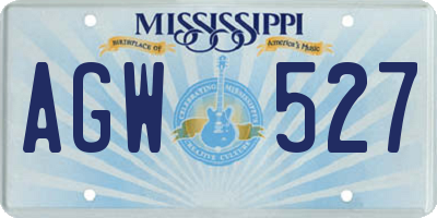 MS license plate AGW527