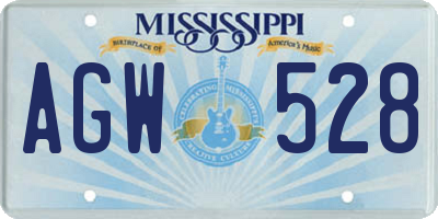 MS license plate AGW528
