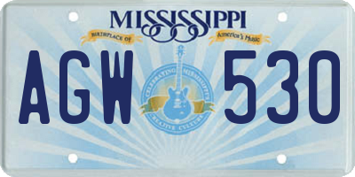 MS license plate AGW530
