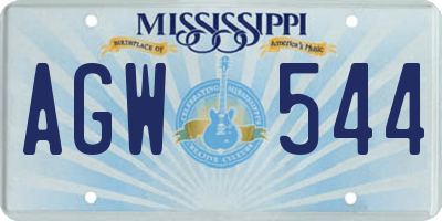 MS license plate AGW544