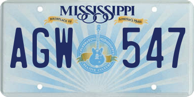 MS license plate AGW547
