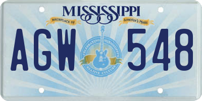 MS license plate AGW548