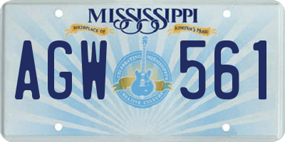 MS license plate AGW561