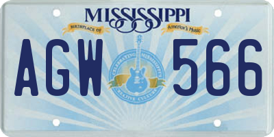 MS license plate AGW566