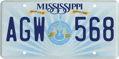 MS license plate AGW568