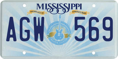 MS license plate AGW569