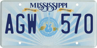 MS license plate AGW570