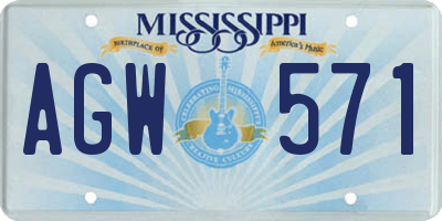 MS license plate AGW571