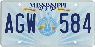 MS license plate AGW584