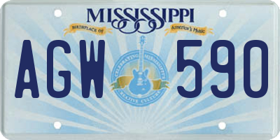 MS license plate AGW590