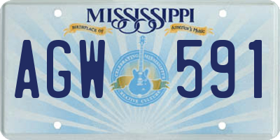 MS license plate AGW591