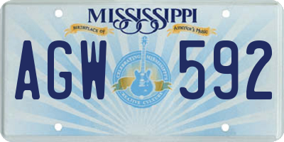 MS license plate AGW592