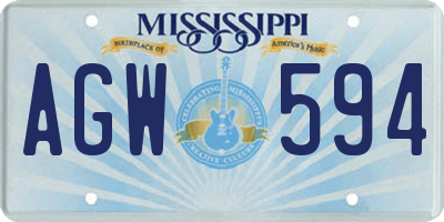 MS license plate AGW594
