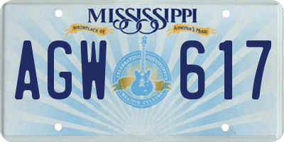 MS license plate AGW617