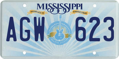 MS license plate AGW623