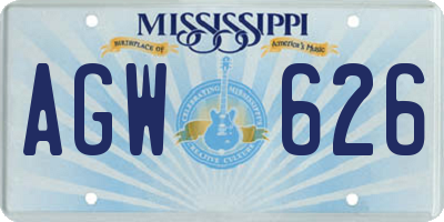 MS license plate AGW626