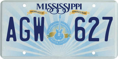 MS license plate AGW627