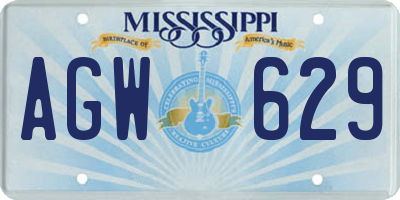 MS license plate AGW629