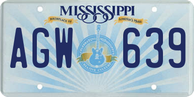 MS license plate AGW639
