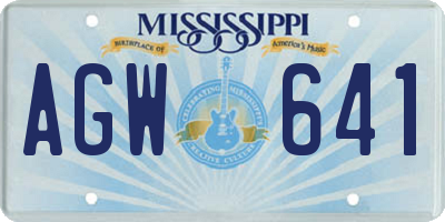 MS license plate AGW641