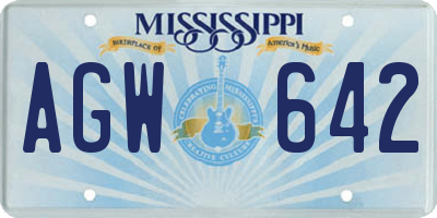 MS license plate AGW642
