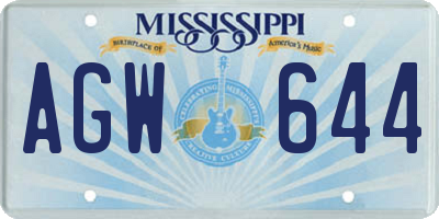 MS license plate AGW644