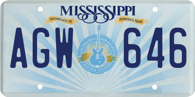 MS license plate AGW646
