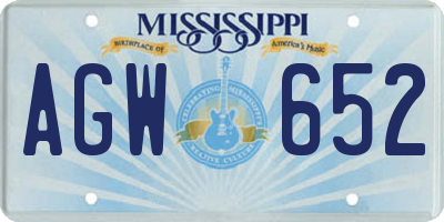 MS license plate AGW652