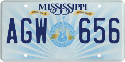 MS license plate AGW656