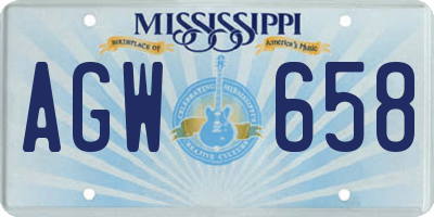 MS license plate AGW658