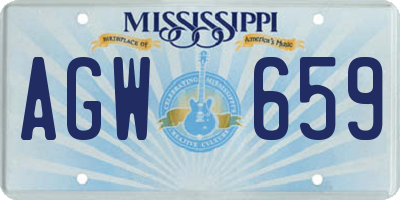 MS license plate AGW659