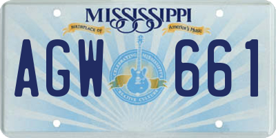 MS license plate AGW661