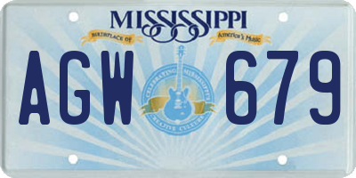 MS license plate AGW679