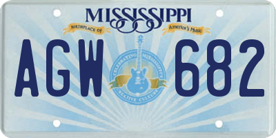 MS license plate AGW682