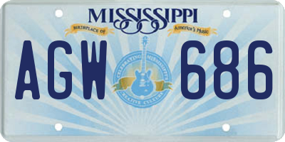 MS license plate AGW686