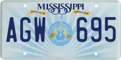 MS license plate AGW695