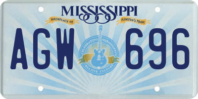 MS license plate AGW696
