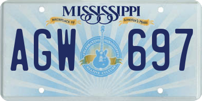 MS license plate AGW697
