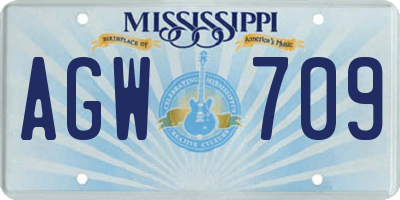 MS license plate AGW709