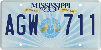 MS license plate AGW711
