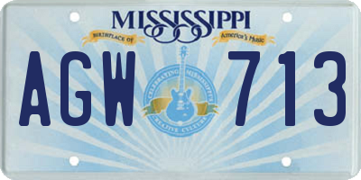 MS license plate AGW713