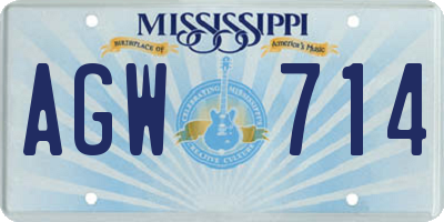 MS license plate AGW714