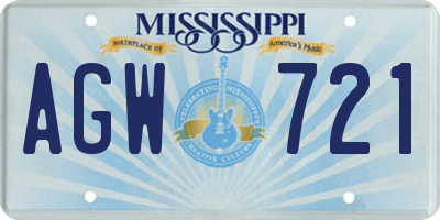 MS license plate AGW721