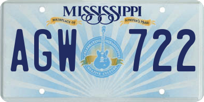 MS license plate AGW722