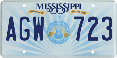 MS license plate AGW723