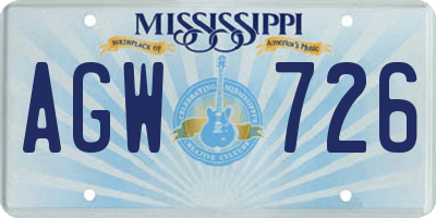 MS license plate AGW726