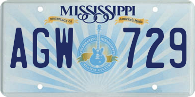MS license plate AGW729