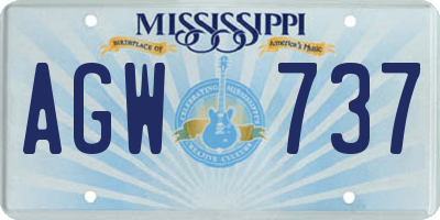 MS license plate AGW737