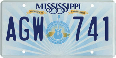 MS license plate AGW741